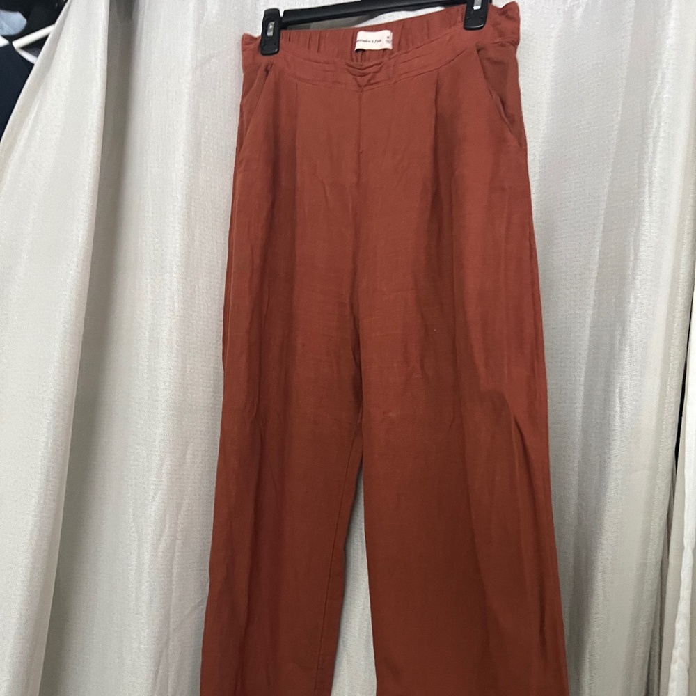Abercrombie Linen-blend pull on pants